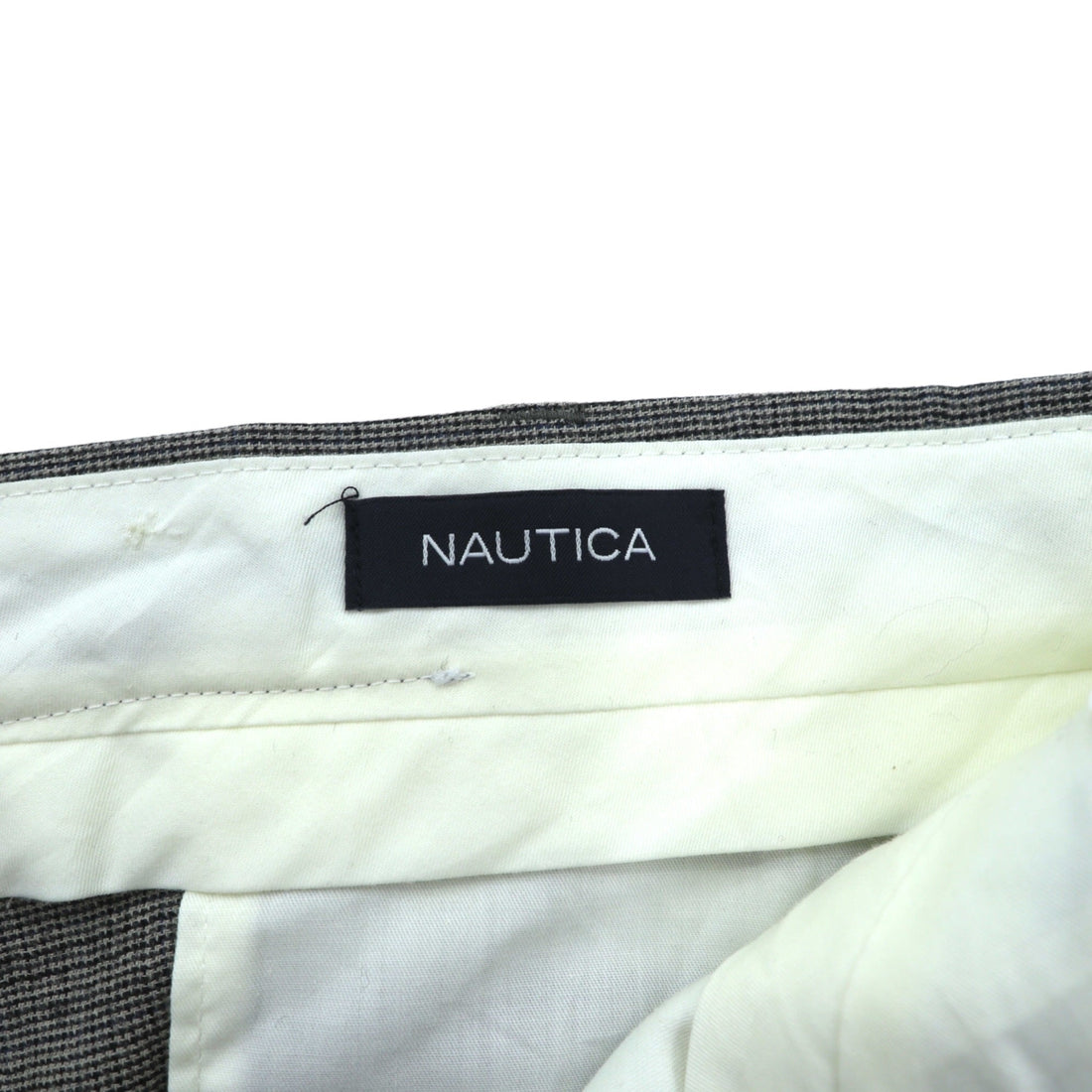 NAUTICA Cashmere Blend 2-Tuck Wide Slacks Pants, Size L, Gray Wool, Suspender Buttons