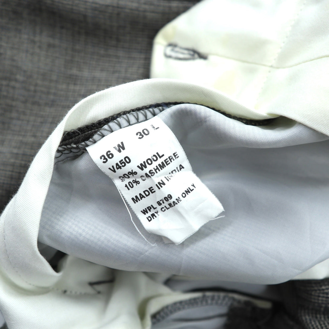NAUTICA Cashmere Blend 2-Tuck Wide Slacks Pants, Size L, Gray Wool, Suspender Buttons