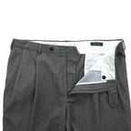 NAUTICA Cashmere Blend 2-Tuck Wide Slacks Pants, Size L, Gray Wool, Suspender Buttons