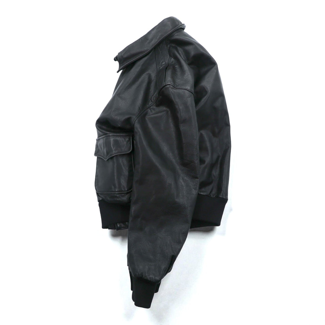 90s USA Vintage A-2 Leather Bomber Jacket フライトジャケット M ブラック レザー 本革 SCOVILジップ エポレット 90年代 USA製 SAN FRANCISCO AVIATION SUPPLY