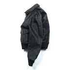 90s USA Vintage A-2 Leather Bomber Jacket フライトジャケット M ブラック レザー 本革 SCOVILジップ エポレット 90年代 USA製 SAN FRANCISCO AVIATION SUPPLY