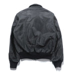 90s USA Vintage A-2 Leather Bomber Jacket フライトジャケット M ブラック レザー 本革 SCOVILジップ エポレット 90年代 USA製 SAN FRANCISCO AVIATION SUPPLY