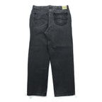 Lee 90s Made in USA Baggy Jeans Tapered Black Denim Pants, Size L, Zipper Fly, Leather Patch, Relaxed Fit, 2055508