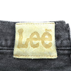 Lee 90s Made in USA Baggy Jeans Tapered Black Denim Pants, Size L, Zipper Fly, Leather Patch, Relaxed Fit, 2055508