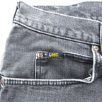 Lee 90s Made in USA Baggy Jeans Tapered Black Denim Pants, Size L, Zipper Fly, Leather Patch, Relaxed Fit, 2055508