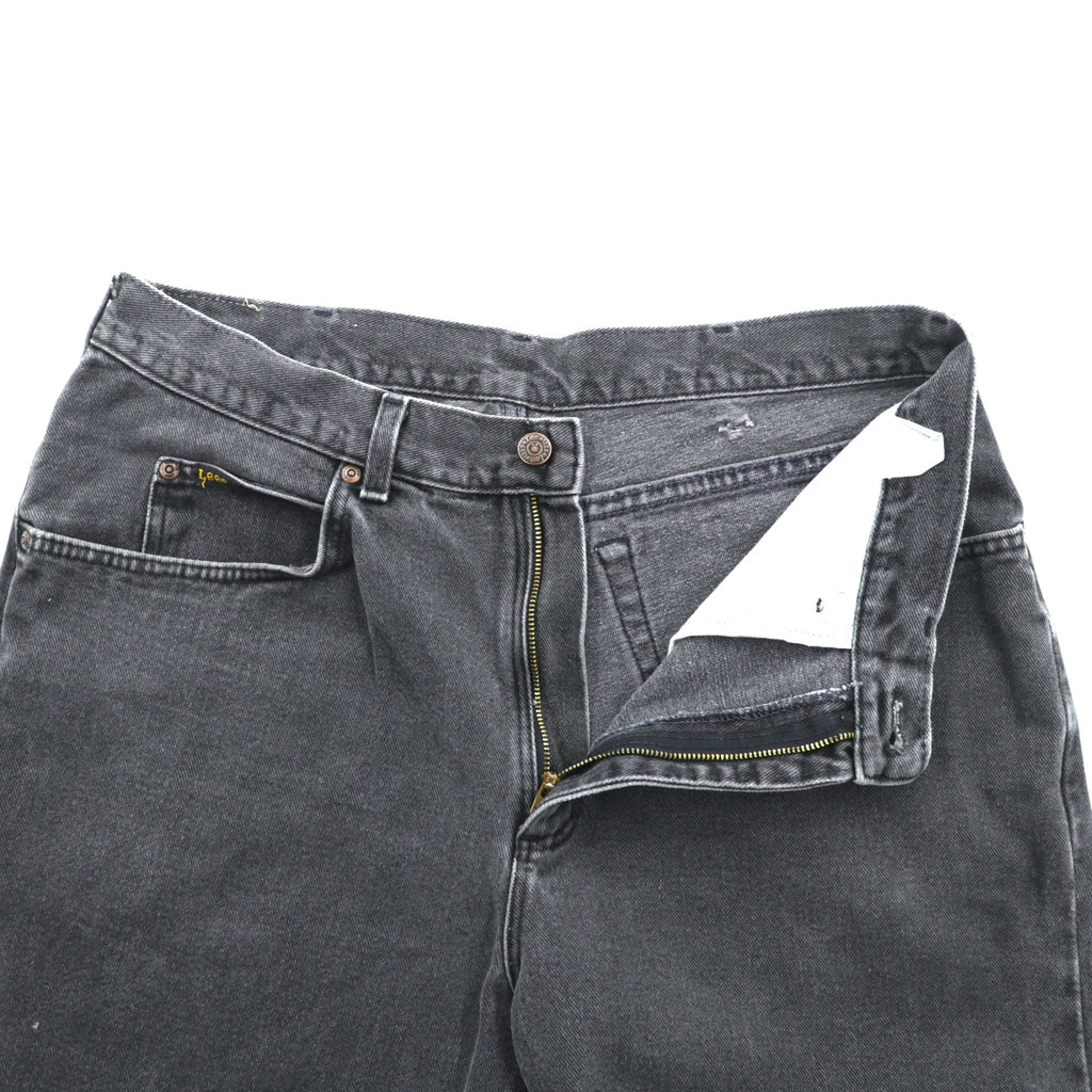 Lee 90s Made in USA Baggy Jeans Tapered Black Denim Pants, Size L, Zipper Fly, Leather Patch, Relaxed Fit, 2055508
