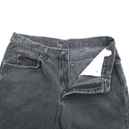 Lee 90s Made in USA Baggy Jeans Tapered Black Denim Pants, Size L, Zipper Fly, Leather Patch, Relaxed Fit, 2055508