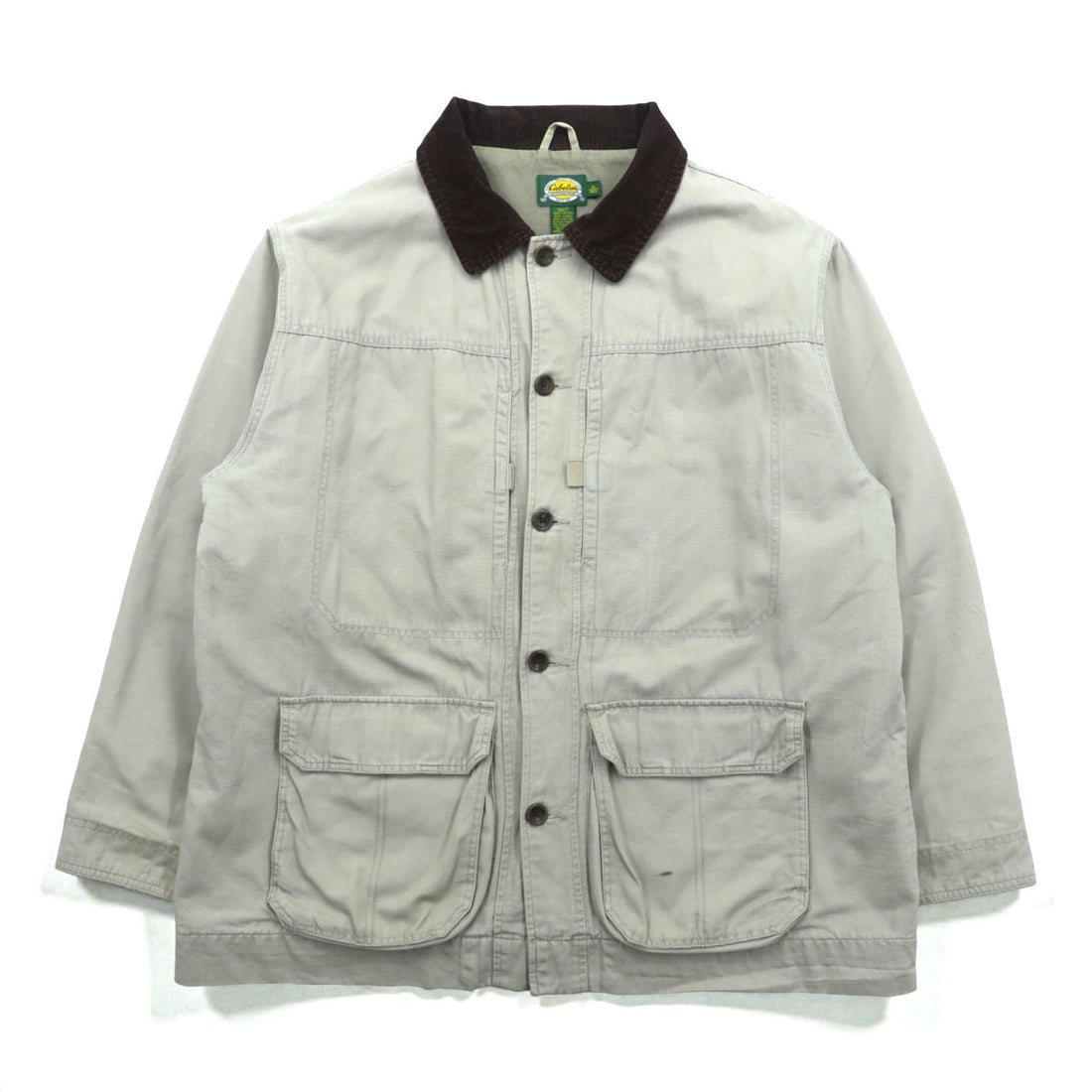 Cabela's 90s Work Jacket, Field XL, Beige Cotton, Corduroy Collar