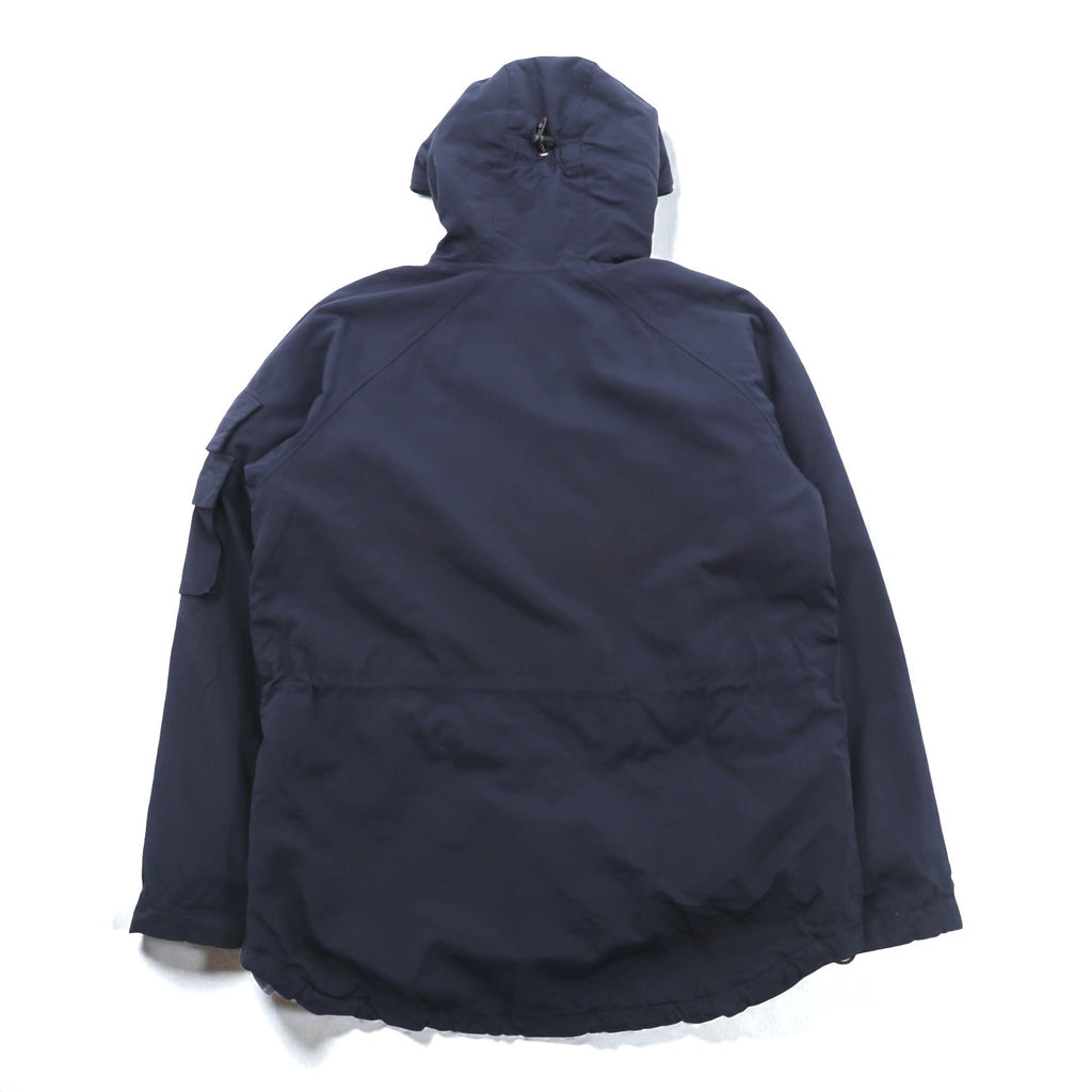 Woolrich ハーフジップ アノラックパーカー ナイロンジャケット L ネイビー ドローコード カンガルーポケット 中綿 サイドジップ スリット