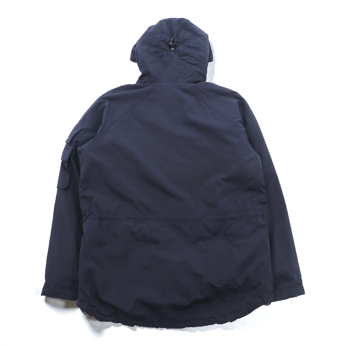 Woolrich ハーフジップ アノラックパーカー ナイロンジャケット L ネイビー ドローコード カンガルーポケット 中綿 サイドジップ スリット