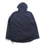 Woolrich ハーフジップ アノラックパーカー ナイロンジャケット L ネイビー ドローコード カンガルーポケット 中綿 サイドジップ スリット