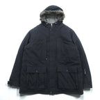 Eddie Bauer Premium Goose Down Jacket, 2XL, Black, with Detachable Fur Drawcord
