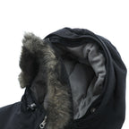 Eddie Bauer Premium Goose Down Jacket, 2XL, Black, with Detachable Fur Drawcord