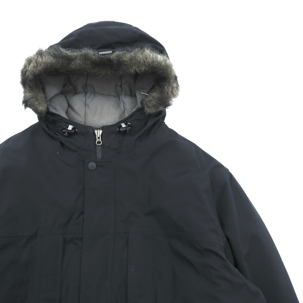Eddie Bauer Premium Goose Down Jacket, 2XL, Black, with Detachable Fur Drawcord