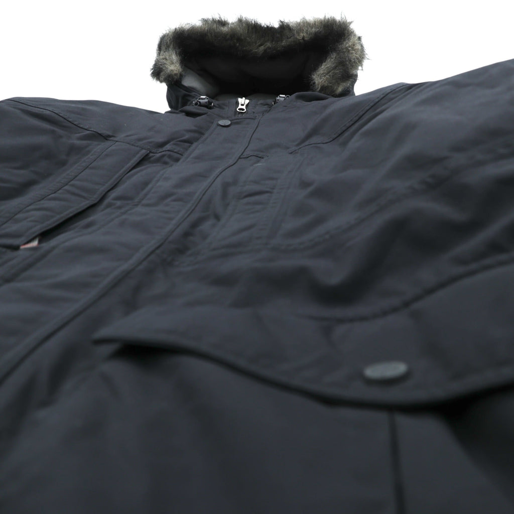 Eddie Bauer Premium Goose Down Jacket, 2XL, Black, with Detachable Fur Drawcord
