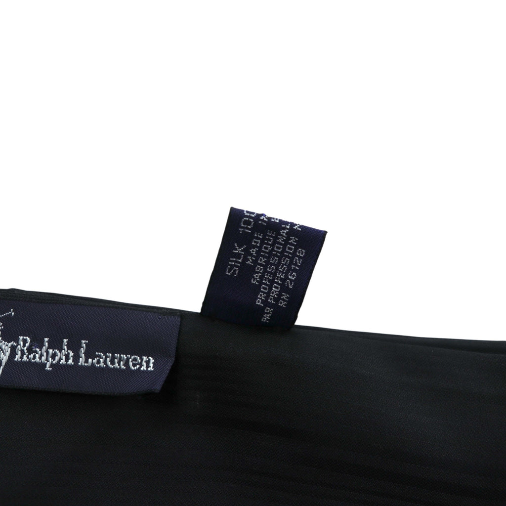 Polo Ralph Lauren イタリア製 シルク フリンジ ストール ブラック シルク シャドーストライプ