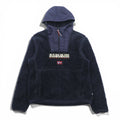 NAPAPIJRI Half Zip Anorak Hoodie Sherpa Fleece Jacket L Navy Drawcord Teide N0Y13M