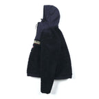 NAPAPIJRI Half Zip Anorak Hoodie Sherpa Fleece Jacket L Navy Drawcord Teide N0Y13M