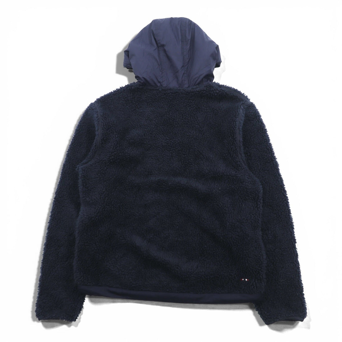 NAPAPIJRI Half Zip Anorak Hoodie Sherpa Fleece Jacket L Navy Drawcord Teide N0Y13M