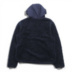 NAPAPIJRI Half Zip Anorak Hoodie Sherpa Fleece Jacket L Navy Drawcord Teide N0Y13M