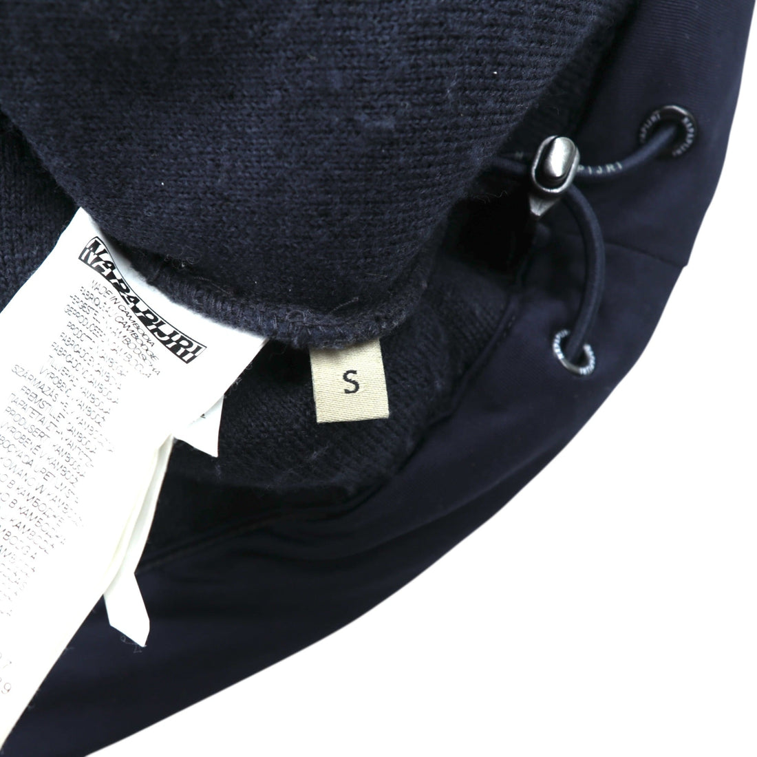 NAPAPIJRI Half Zip Anorak Hoodie Sherpa Fleece Jacket L Navy Drawcord Teide N0Y13M