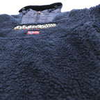NAPAPIJRI Half Zip Anorak Hoodie Sherpa Fleece Jacket L Navy Drawcord Teide N0Y13M