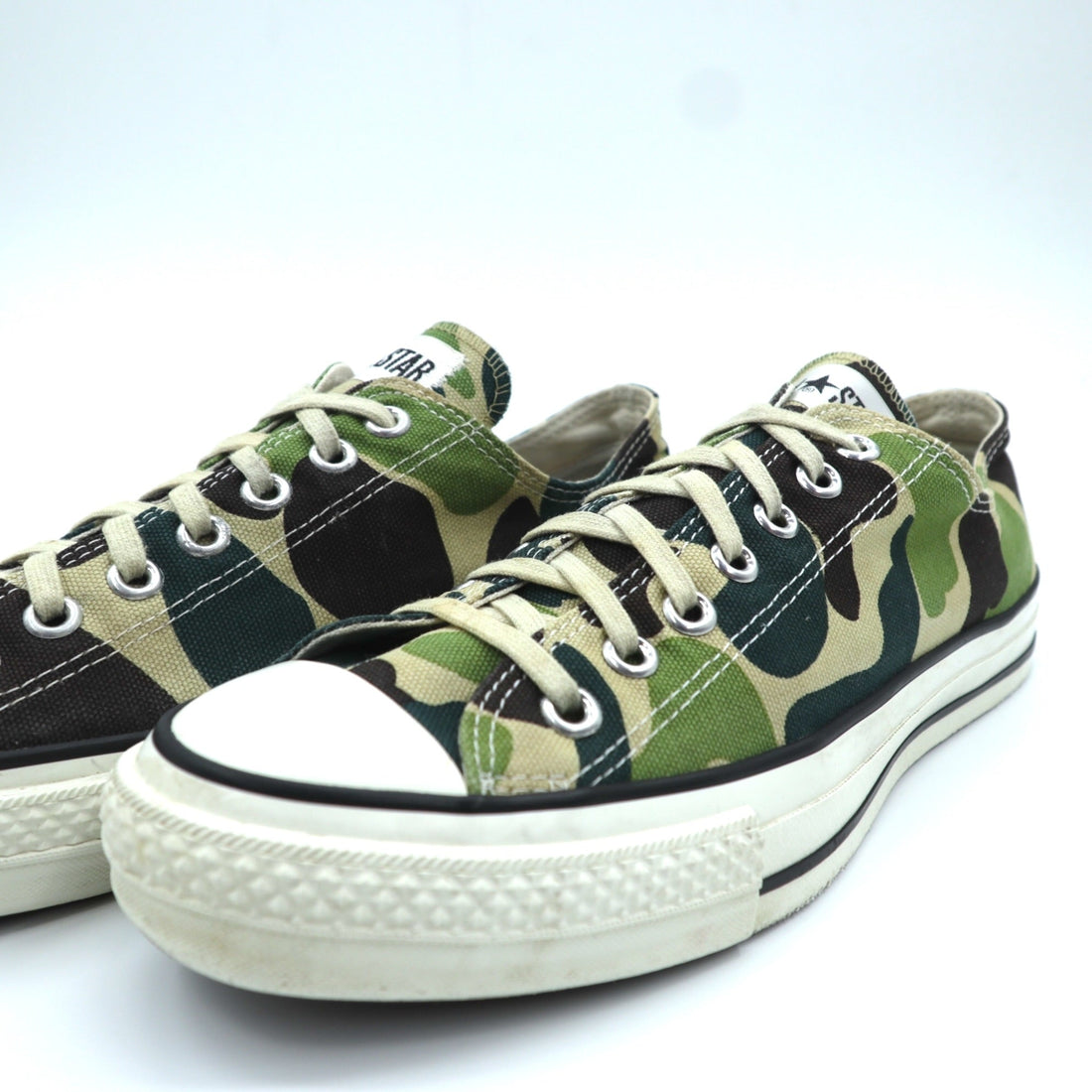 CONVERSE Made in Japan ALL STAR Camo Canvas Low Top Sneakers 27cm Khaki J 83 6 MH01