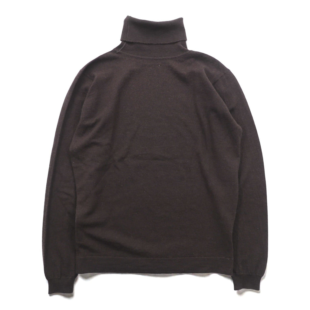 JOHN SMEDLEY England Made Extra Fine Merino Wool Turtleneck Sweater M Brown