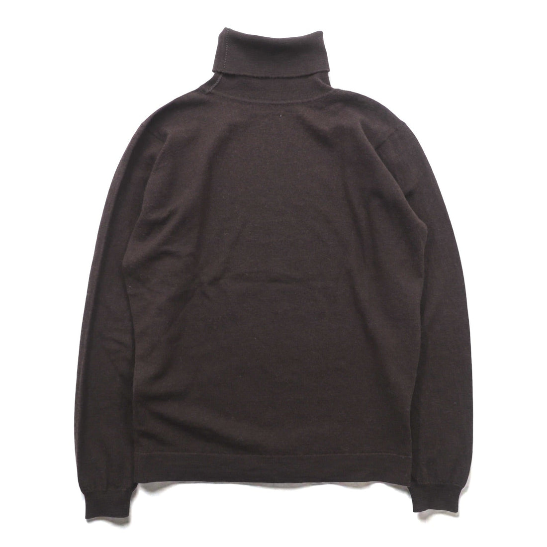 JOHN SMEDLEY England Made Extra Fine Merino Wool Turtleneck Sweater M Brown
