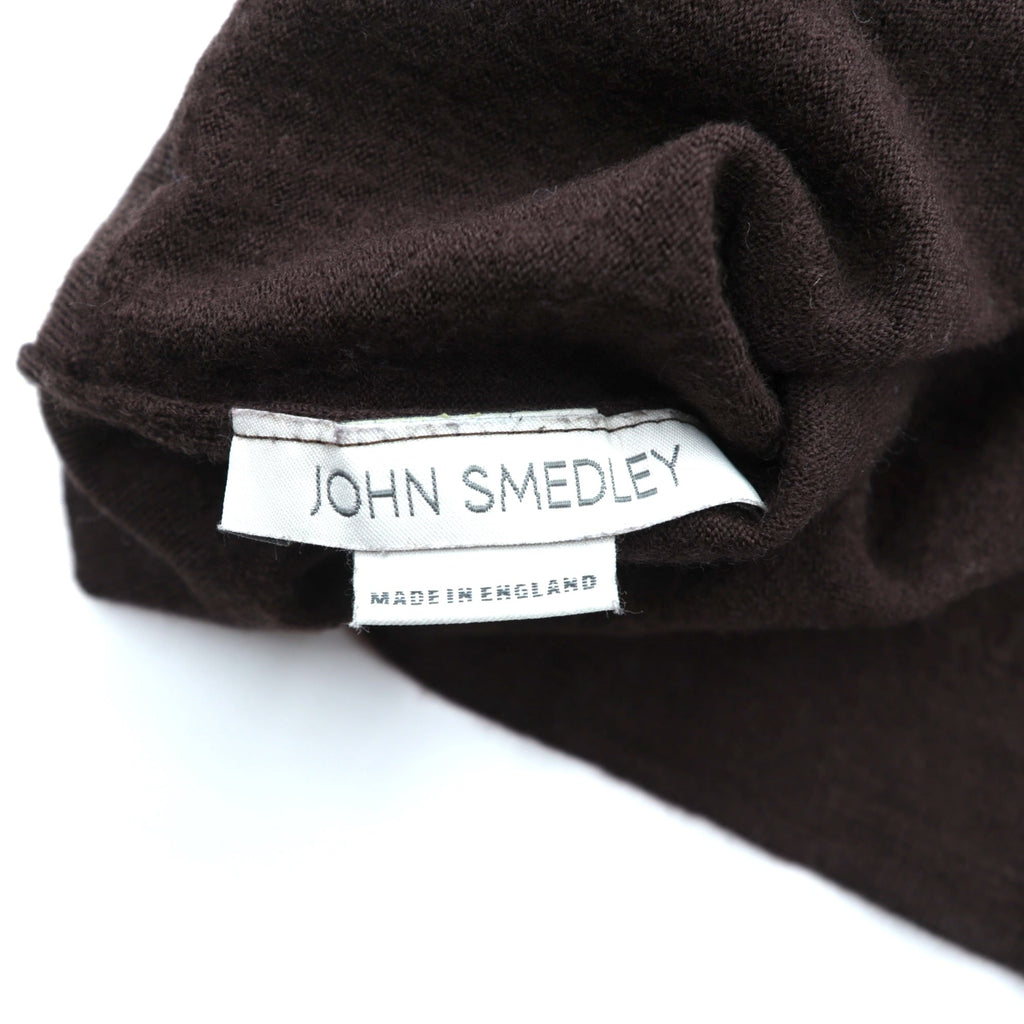 JOHN SMEDLEY England Made Extra Fine Merino Wool Turtleneck Sweater M Brown