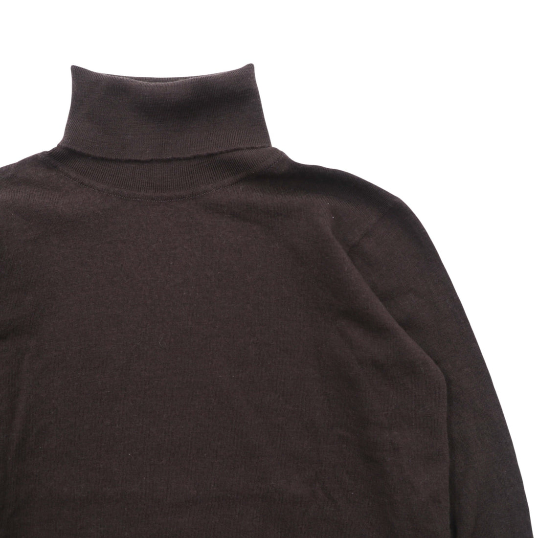 JOHN SMEDLEY England Made Extra Fine Merino Wool Turtleneck Sweater M Brown