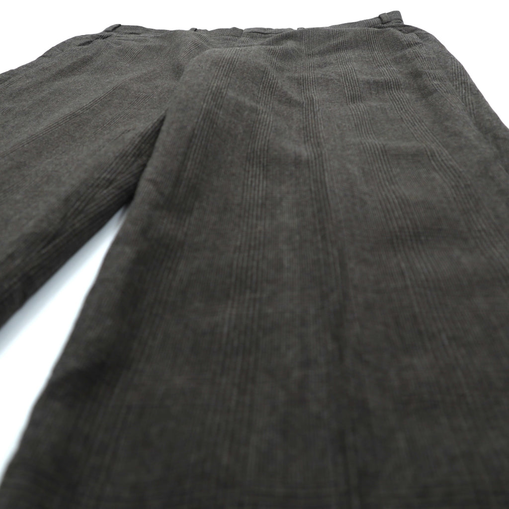 Brooks Brothers カナダ製 グレンチェック ワイド スラックス パンツ XL グレー ウール ダブルカフス