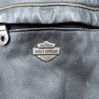HARLEY DAVIDSON Single Riders Jacket L Black Genuine Leather Back Logo Embossed