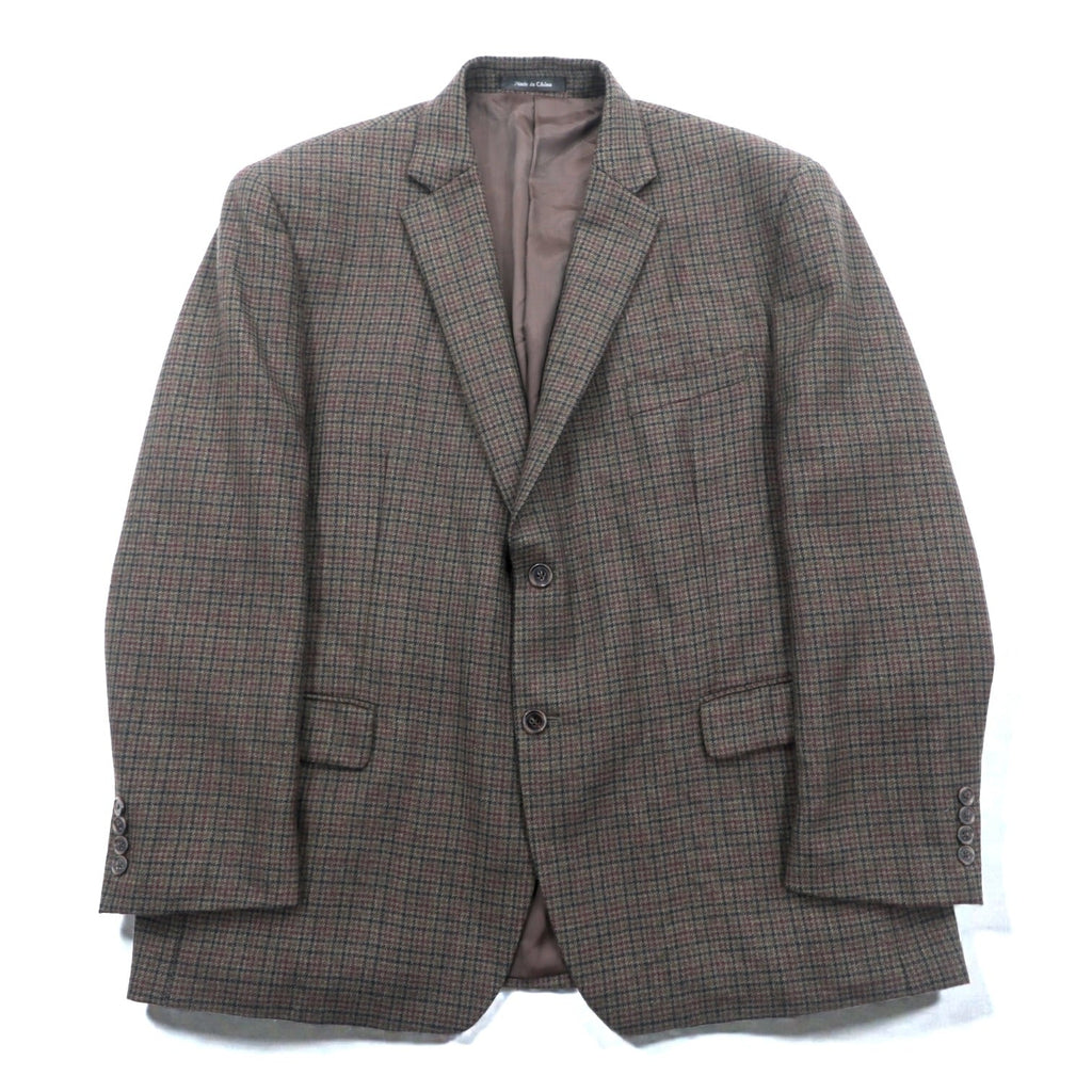 LAUREN RALPH 2B Tailored Jacket XL Brown Wool Check