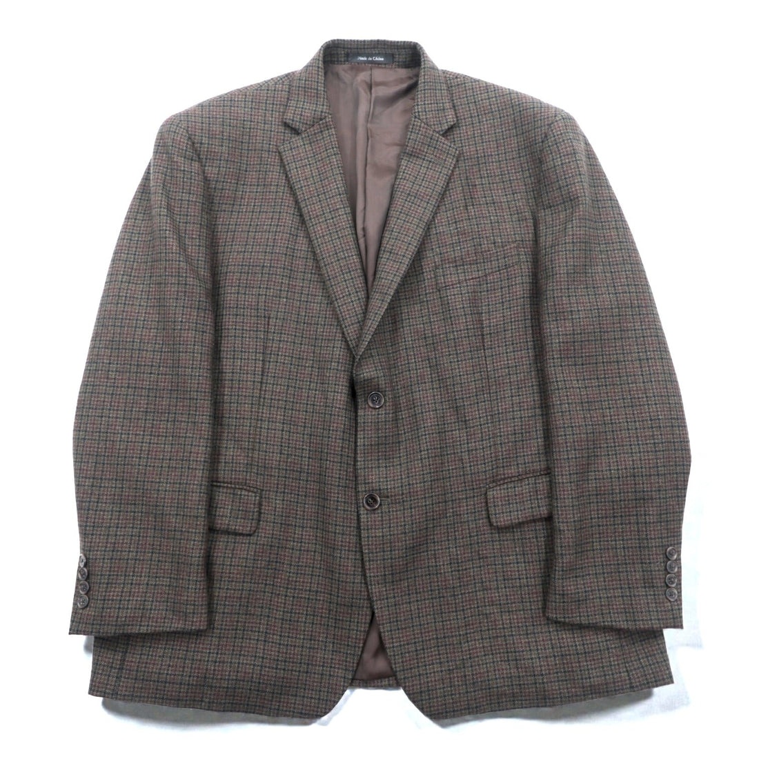 LAUREN RALPH 2B Tailored Jacket XL Brown Wool Check