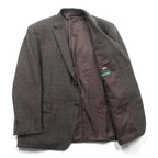 LAUREN RALPH 2B Tailored Jacket XL Brown Wool Check
