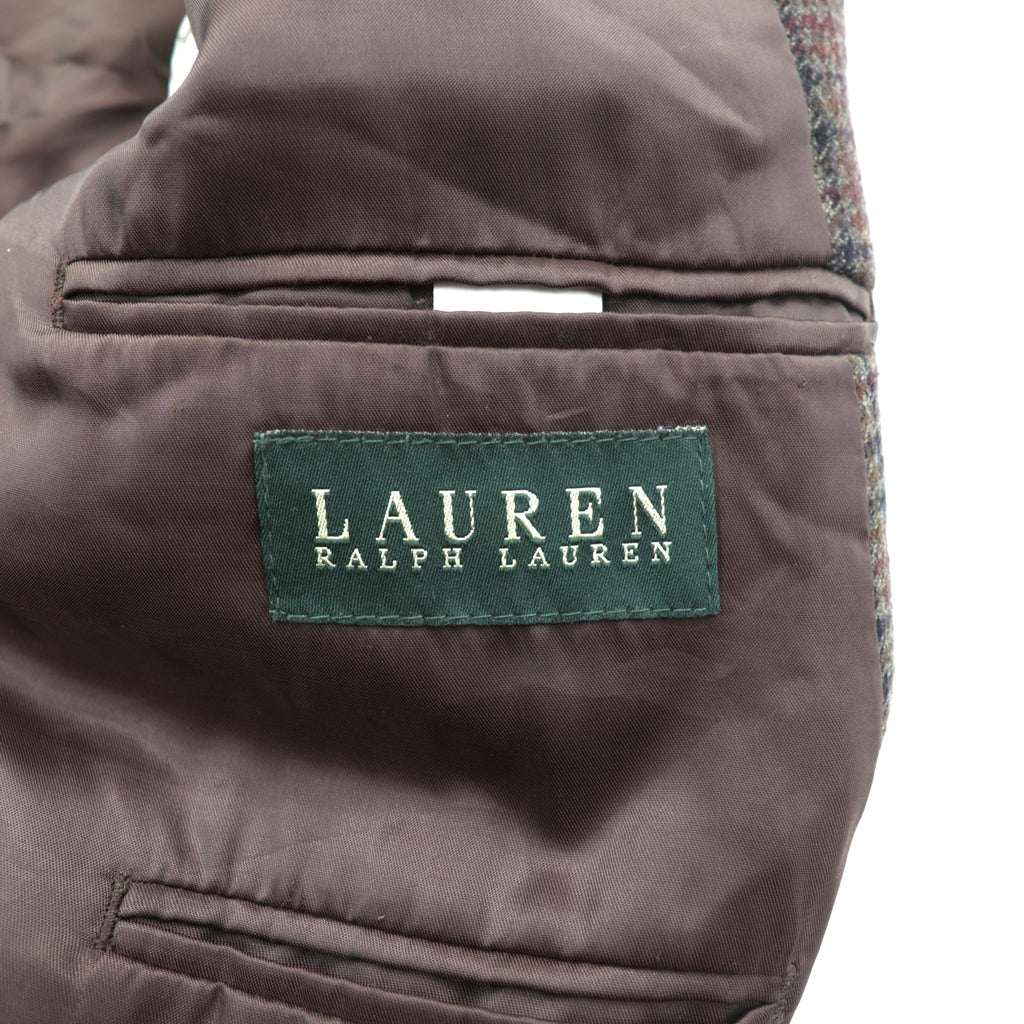 LAUREN RALPH 2B Tailored Jacket XL Brown Wool Check