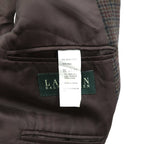 LAUREN RALPH 2B Tailored Jacket XL Brown Wool Check