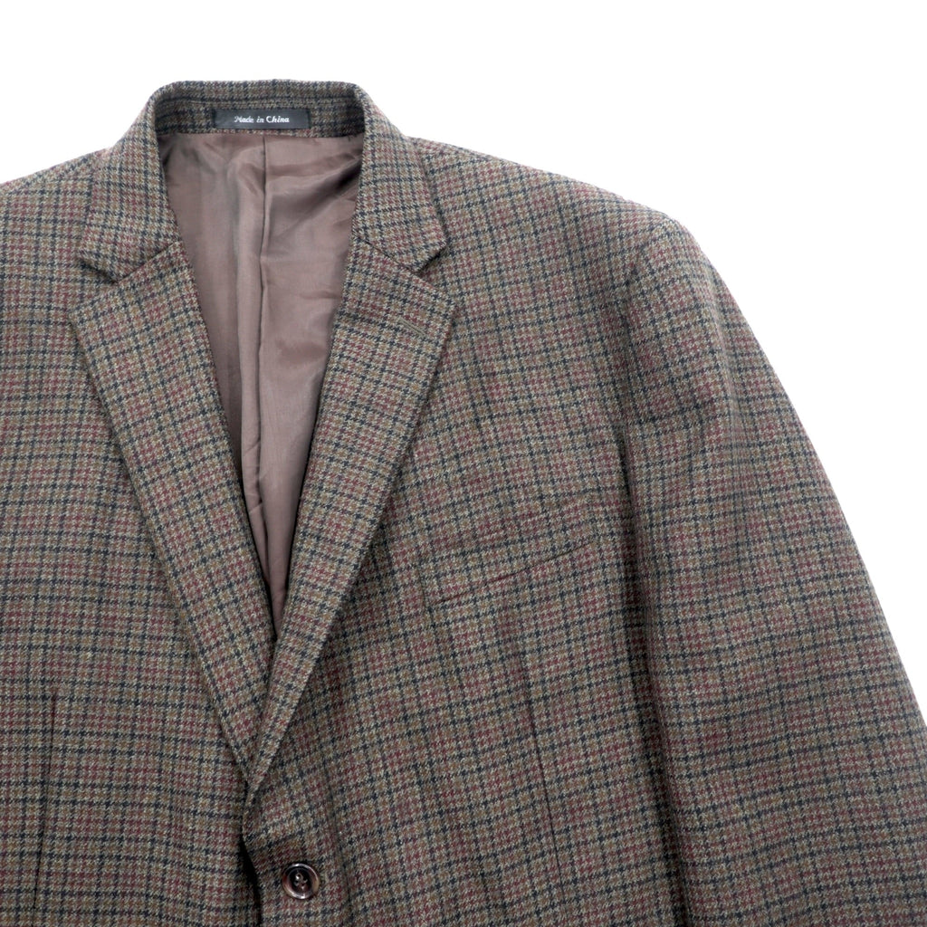 LAUREN RALPH 2B Tailored Jacket XL Brown Wool Check