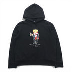 Polo Ralph Lauren ポロベア 前V プルオーバー パーカー L ブラック サイドポケット