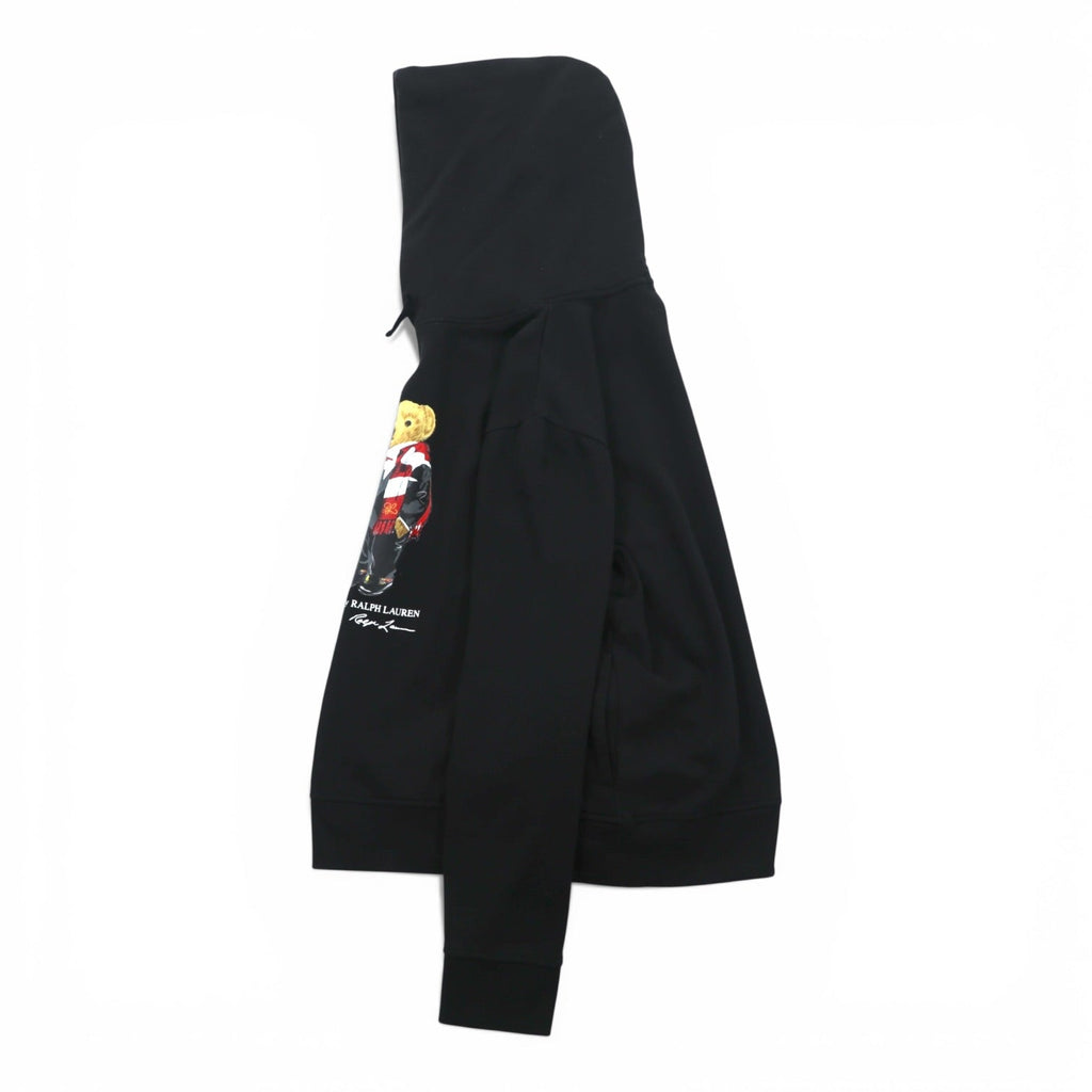 Polo Ralph Lauren ポロベア 前V プルオーバー パーカー L ブラック サイドポケット