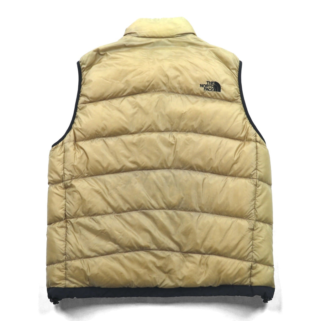 THE NORTH FACE Aconcagua Down Vest, Large, Beige Nylon, Summit Series, ND13300