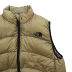THE NORTH FACE Aconcagua Down Vest, Large, Beige Nylon, Summit Series, ND13300