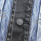Levi's PREMIUM Type II Hybrid Trucker Jacket, Big E Denim Size M, Pleated, Reconstructed Buffalo Check Flannel, 77382-0000