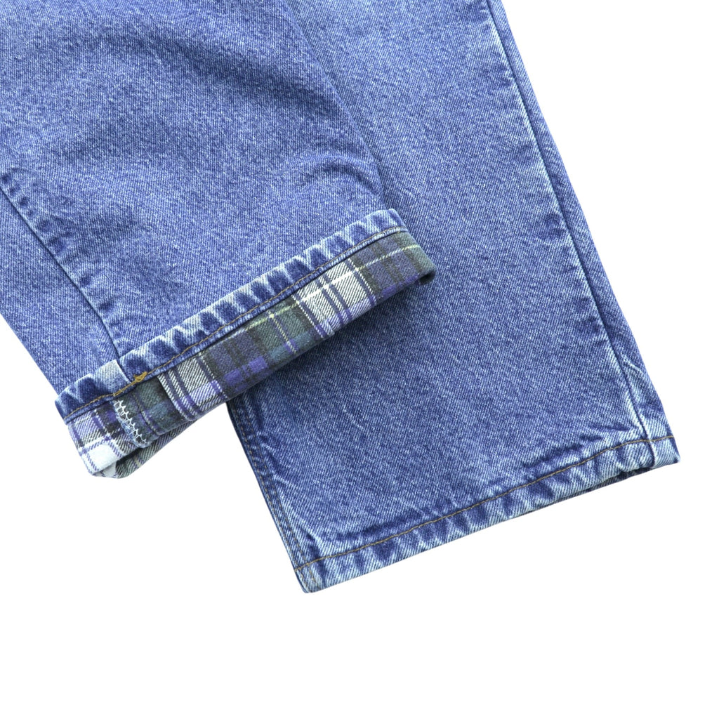 carhartt 90年代 リラックスフィット ネルライナー  デニムパンツ ジーンズ XL インディゴ 裏地チェック ライトウォッシュ