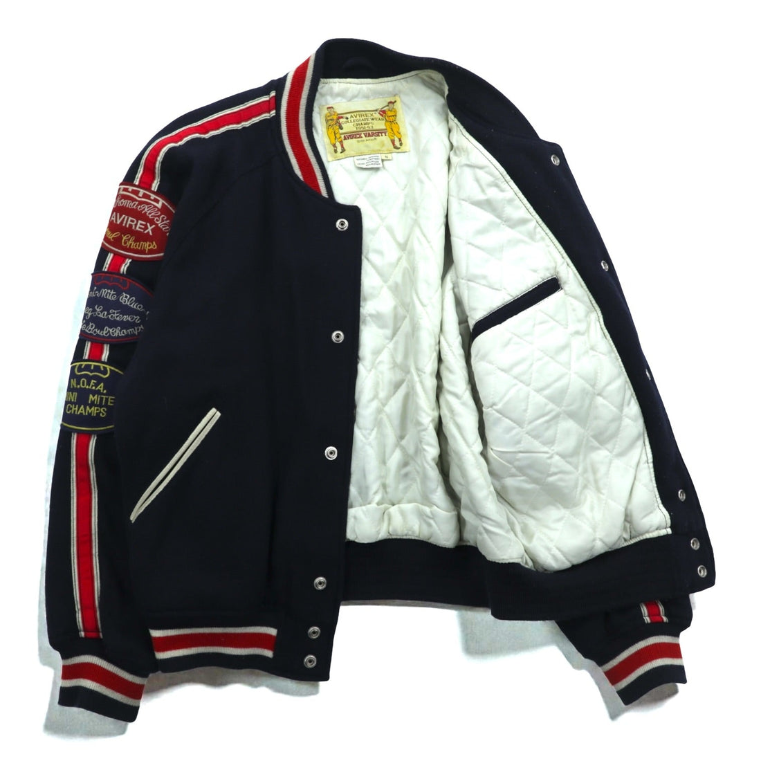 AVIREX 90s Vintage COLLEGIATE WEAR CHAMPS 1951-53 Varsity Jacket, Large, Wool, Lettered Patch