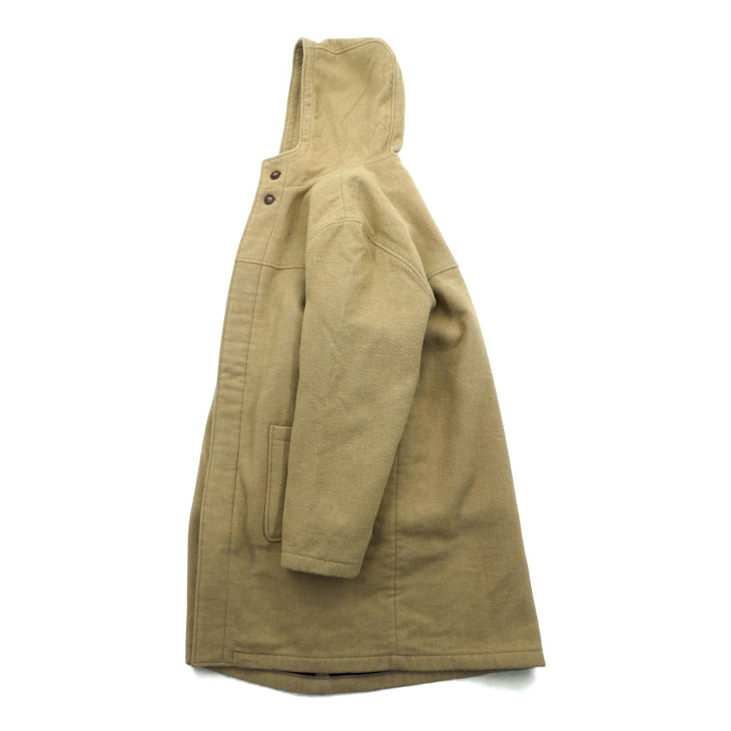 Eddie Bauer Duffle Coat, Large, Beige Wool, with Detachable Quilted Liner