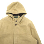 Eddie Bauer Duffle Coat, Large, Beige Wool, with Detachable Quilted Liner