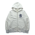 BUZZ RICKSON'S U.S. AIR FORCE Dye-In Print Zip Hoodie, Size M, Gray Cotton, LANGLEY, A.F. BASE, VIRGINIA