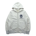 BUZZ RICKSON'S U.S. AIR FORCE Dye-In Print Zip Hoodie, Size M, Gray Cotton, LANGLEY, A.F. BASE, VIRGINIA